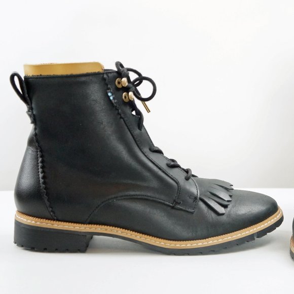 Toms Shoes - Toms Booties, Black Short Boots, Lace up Shoes, Size 7.5 Women